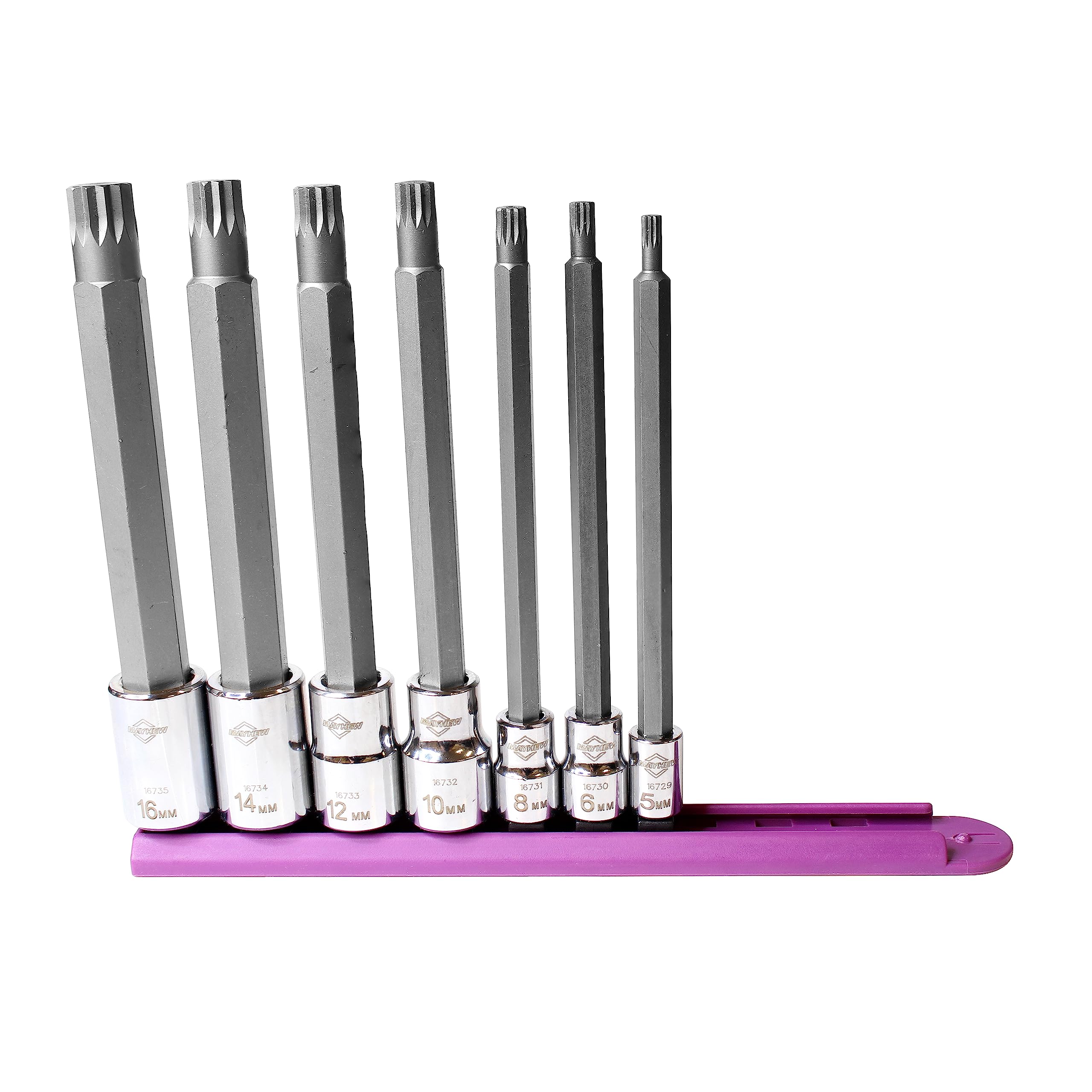 Mayhew Tools 16047 Triple Square Insert Socket Bit Set, Chrome, 7